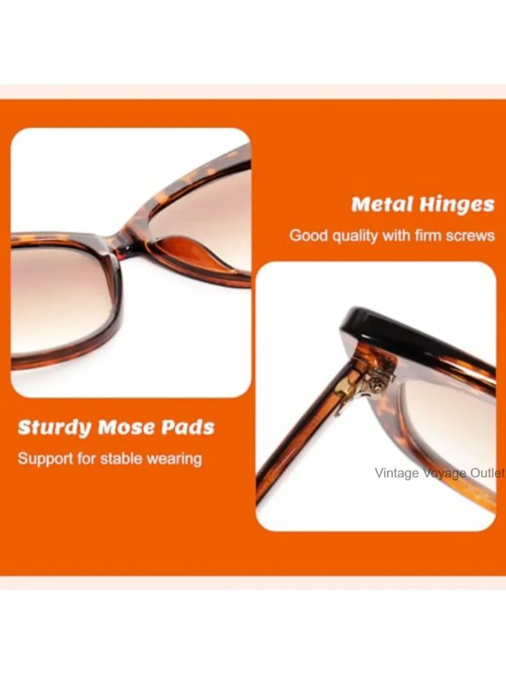 Vintage Cat Eye Sunglasses 2 Pack Retro Square Frame UV Protection
